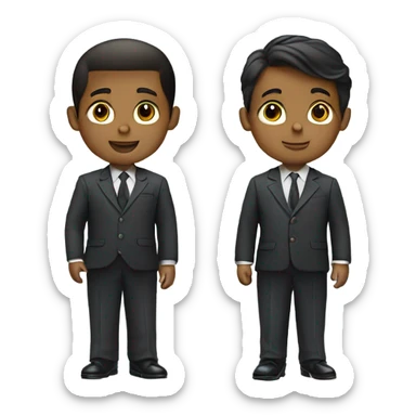 two boys in formal attire sticker