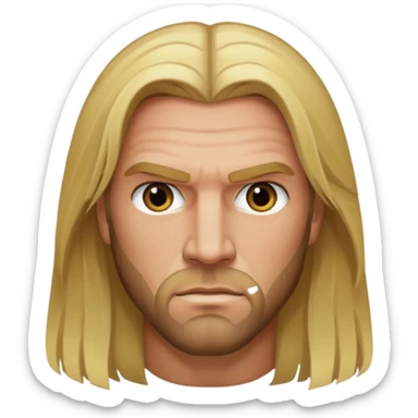 Triple H with hazel eyes, long blonde hair sticker