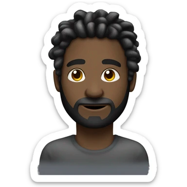 Rosto de homem negro com cabelos dread, olhando para cima com a mão no queicho sticker