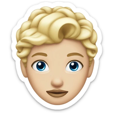 Straight Blonde blue eyes princess big lips big lashes sticker