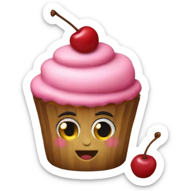 Cherry cupcake cottage core sticker