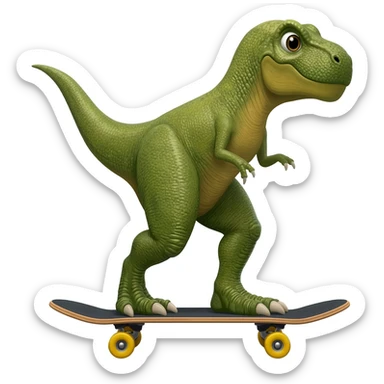 Dinosaur on a skateboard sticker