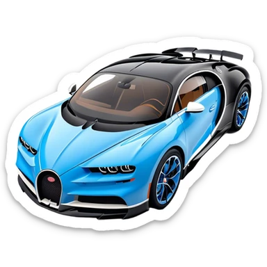 Bugatti Chiron - Bugatti (Model Year: 2022) (Iconic colour: Blue and black) sticker