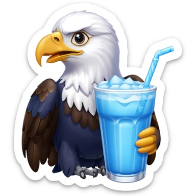 eagle drinking slushy sticker