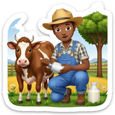 milking cows sticker