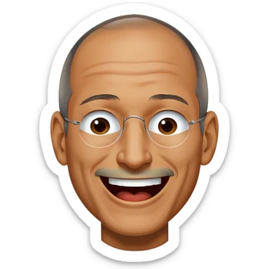 Steve Jobs laughing crying emoji sticker
