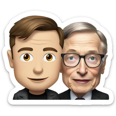 Elon musk and Steven hawking holding hands sticker