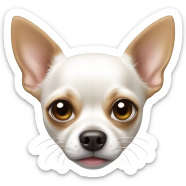 Perro chihuahua blanco cabeza de venado sticker