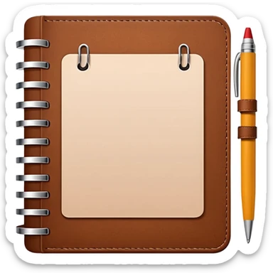 daily planner agenda leather with open page sticker