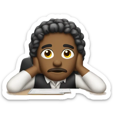 sitting bored at the office desk sticker