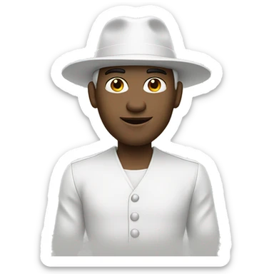 White Guy with white outfit wearing a pointy white hat sticker