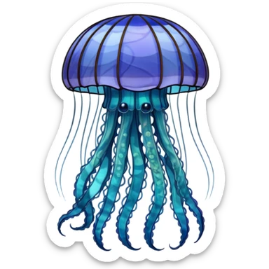 a beautiful jellyfish designed in a medieval style sticker