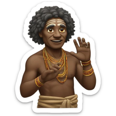 Aborigine waves his hand sticker