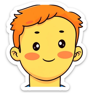 hand-drawn character with uneven skin tone representing hyperpigmentation, playful sticker