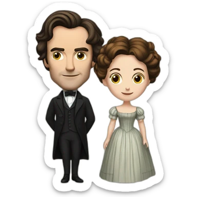mr darcy and elisabeth benett sticker