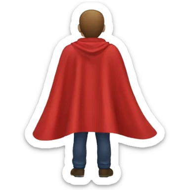 red hero cape back view sticker