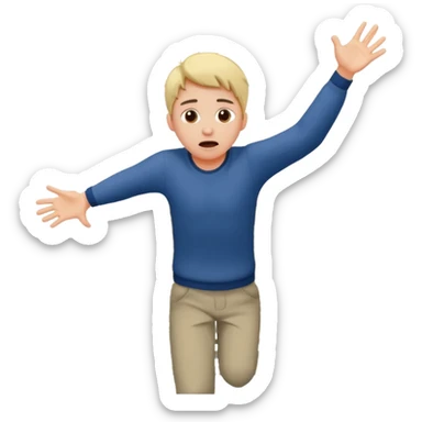 fall off the bridge hand motion sticker