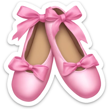ballet shoes with a bow in pink sticker