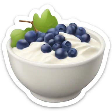 yoghurt bowl with grapes and blueberries sticker