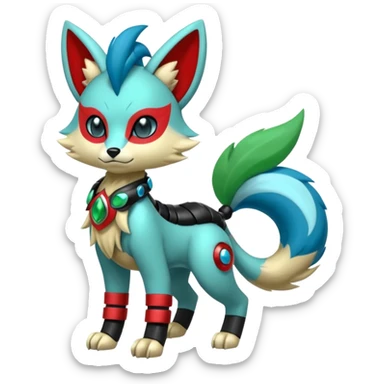 Shiny Furry Anthro Meloetta-Zeraora-Protogen-Primagen-Pokémon-Fakémon-creature sticker