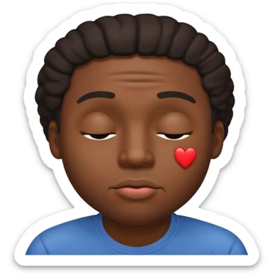 Black man squinting kiss face eyes closed  sticker