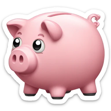 sad piggy bank sticker