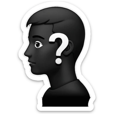 silhouette of a man with a question mark sticker