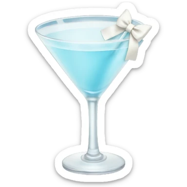 Light blue martini with white bow  sticker