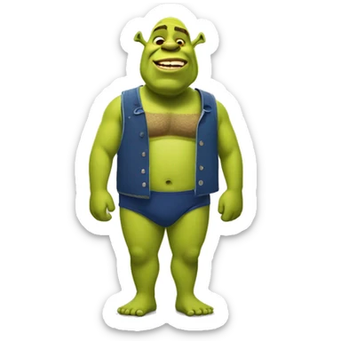 shrek wearing swimsuits  sticker