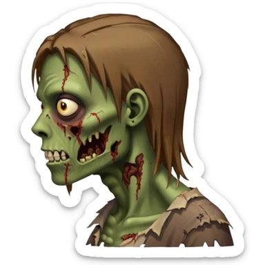 Zumbi moreno com cabelo liso foto de perfil sticker