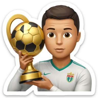 Ronaldo kissing a football trophy sticker