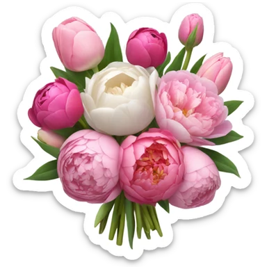 pink flower bouquet  sticker