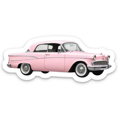 pastel pink vintage car sticker