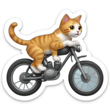 kitty riding sticker