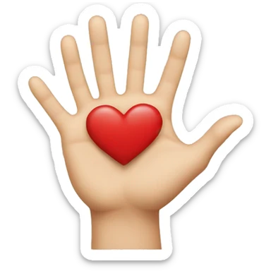 Hands making the shape of a heart sticker