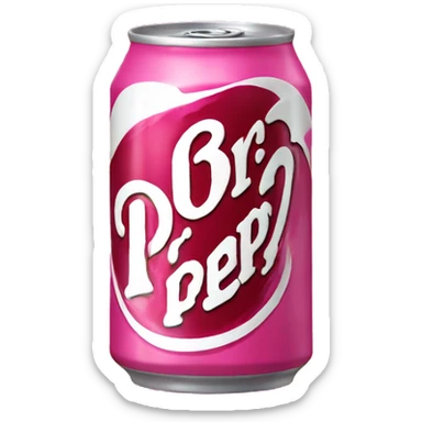 Pink Dr.pepper can with white logo  sticker