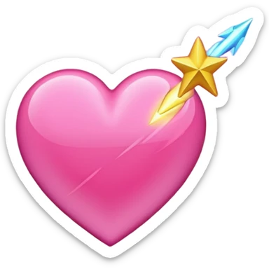 pink heart shooting star lines wand emoji sticker