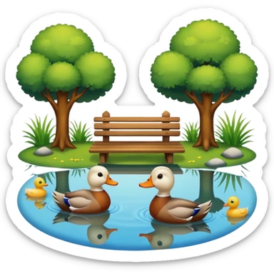 Duck pond sticker
