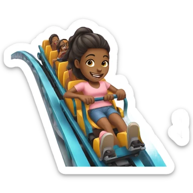a girl on a roller coaster sticker