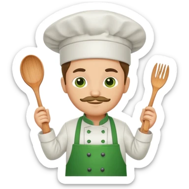 chef with green apron sticker