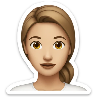 beautiful woman, straight light brown hair, brown eyes sticker