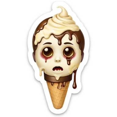 Zombie ponda eating icecream  sticker