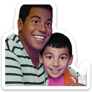boys sharing joyful smiles sticker