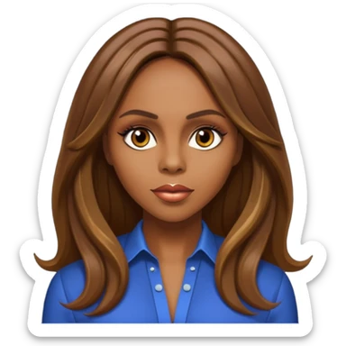 Deborah Cox with long brown hair sticker