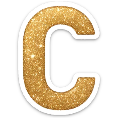 Glitter letter c sticker
