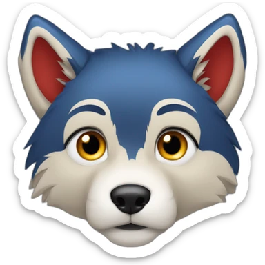 Loup doré et bleu yeux rouges  sticker