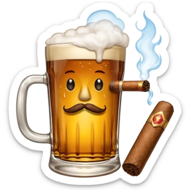 Beer & cigar sticker