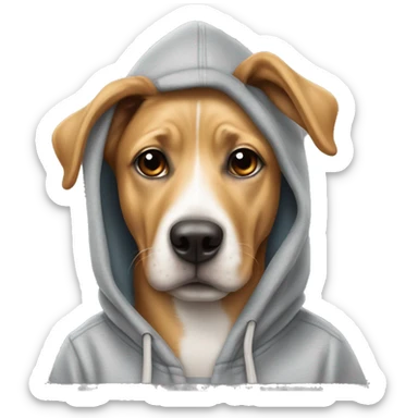 Dog wearing a hoodie ￼ sticker