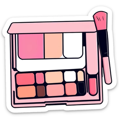 pink makeup palette sticker