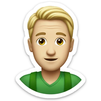 white man with four leaf clover sticker